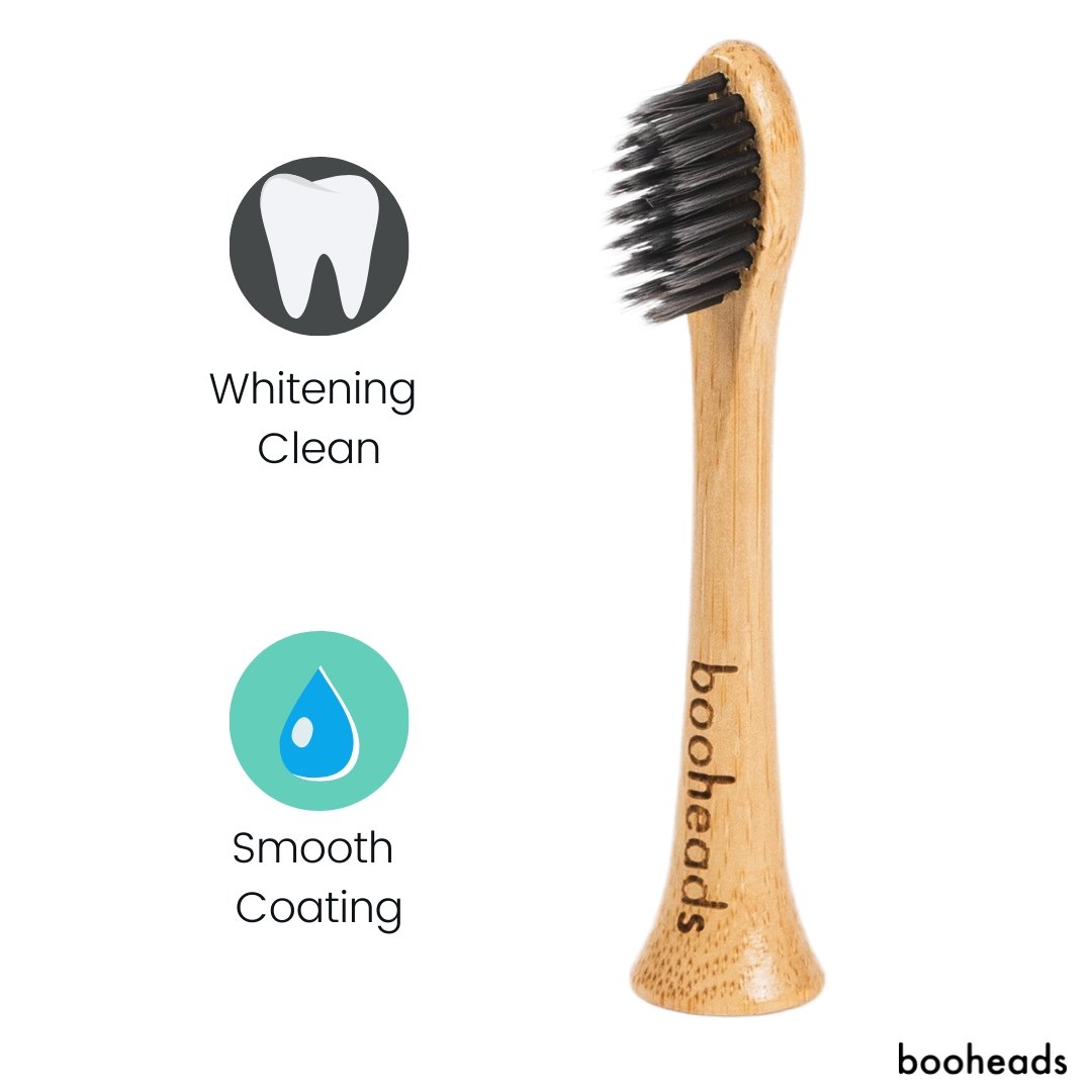 Booheads- 4 Pack - Charcoal Bamboo Electric Toothbrush Heads