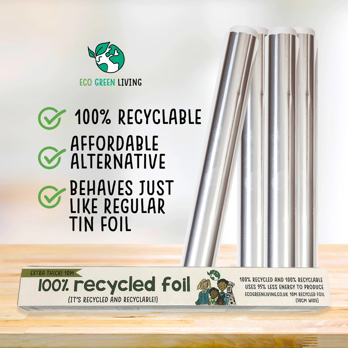 Eco Green Living 100% Recycled Foil - 1 x 10m roll