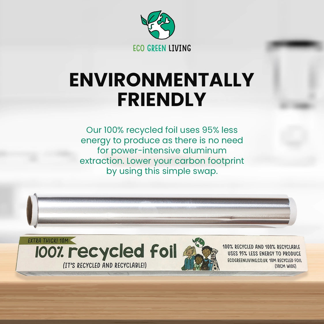 Eco Green Living 100% Recycled Foil - 1 x 10m roll