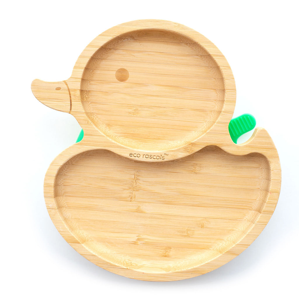 Eco Rascals Bamboo Duck Plate with Suction Base