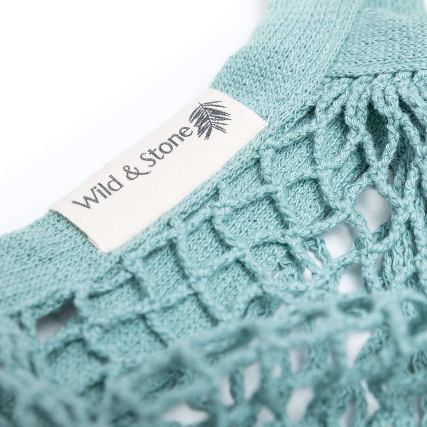 Wild & Stone Organic Cotton Crochet Tote Bag - Blue