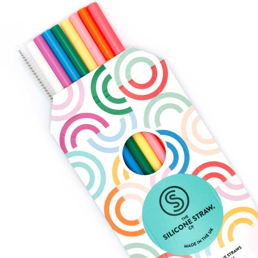 The Silicone Straw Company - Colourful Straws - 8 Pack