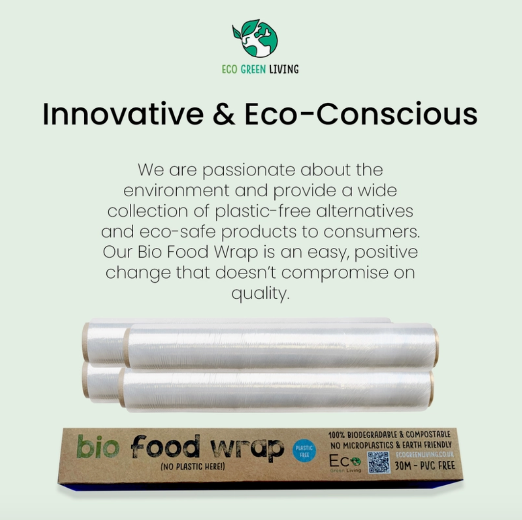 Eco Green Living Compostable Cling Film - 1 x 30m roll