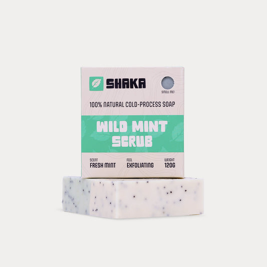 Natural Wild Mint Soap, 100% natural cold-process soap, natural mint scented soap with exfoliating properties.