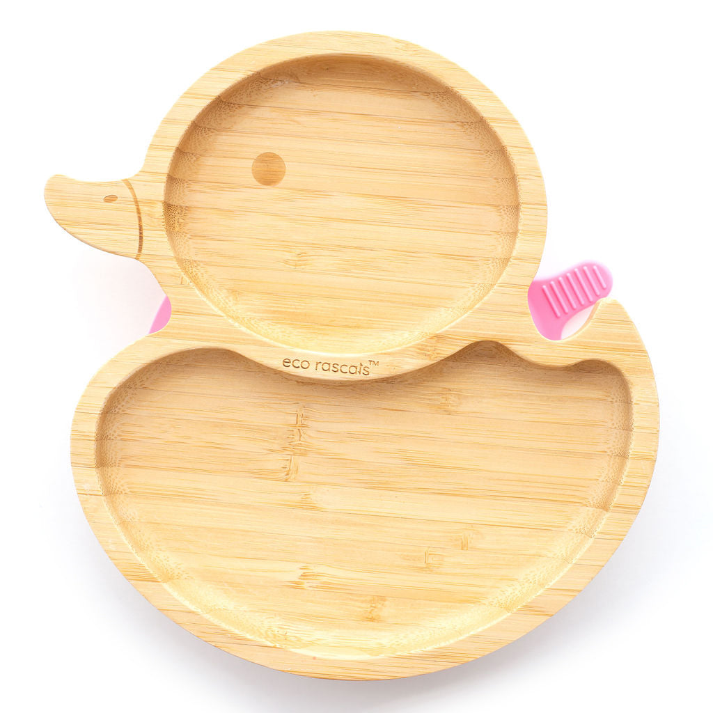Eco Rascals Bamboo Duck Plate with Suction Base