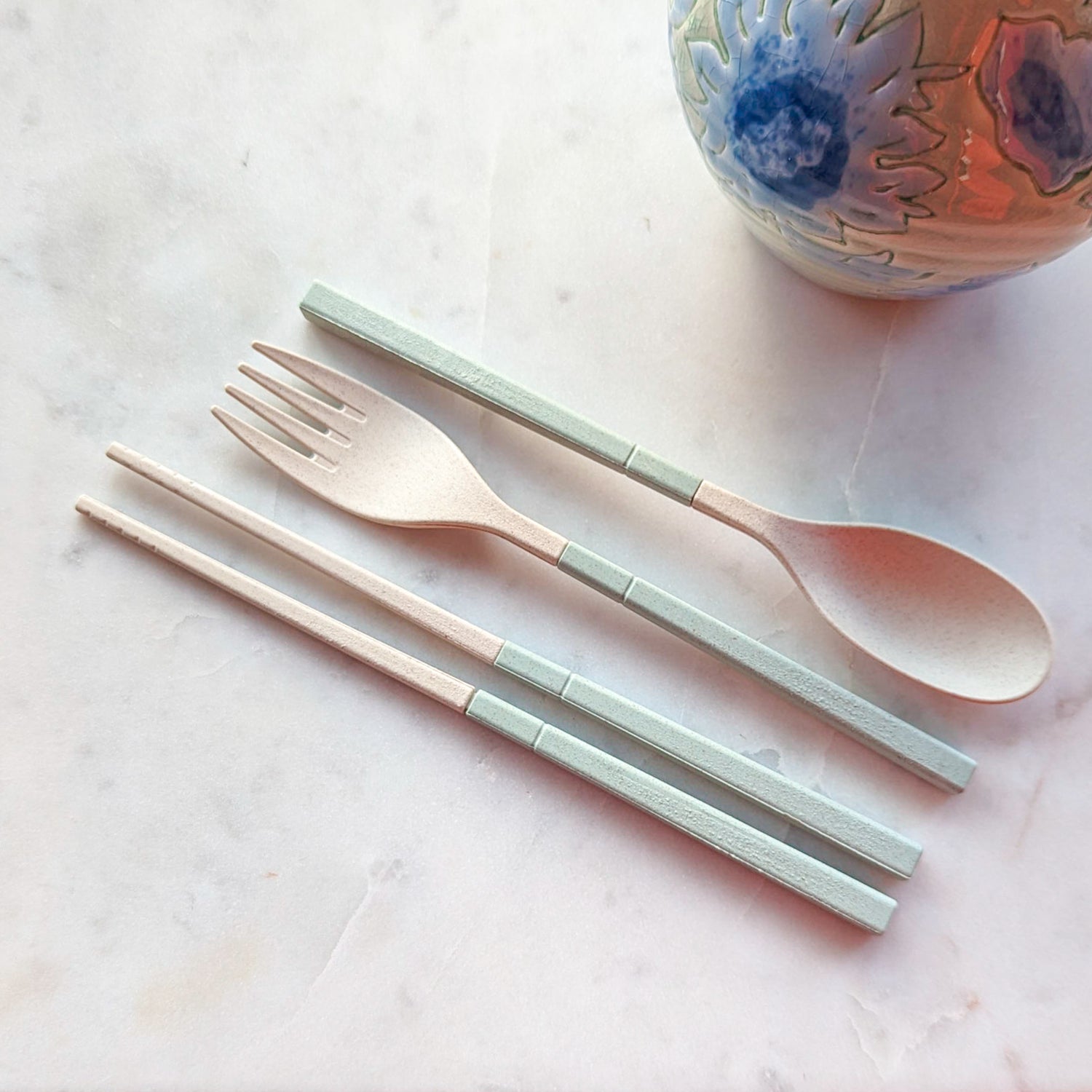 wheat straw reusable cutlery set
