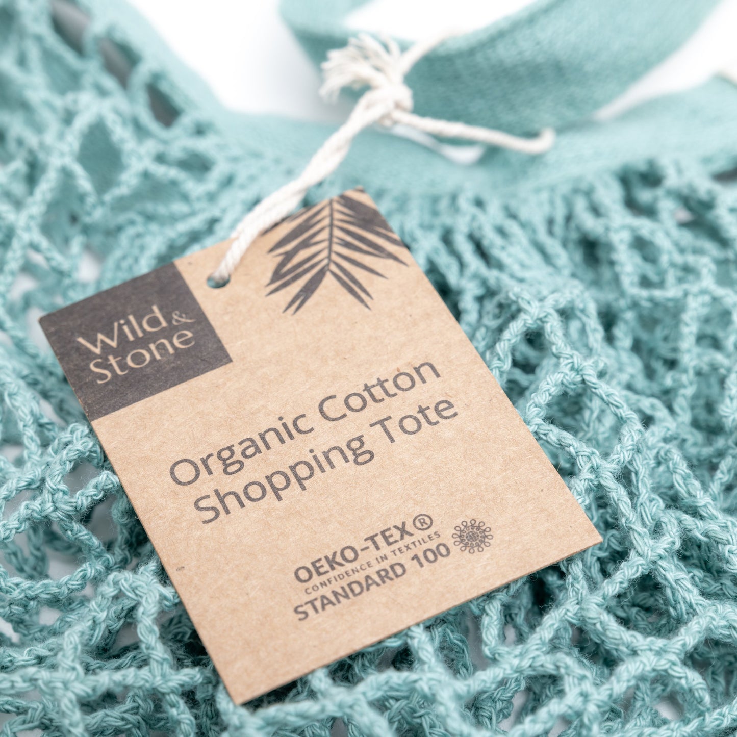 Wild & Stone Organic Cotton Crochet Tote Bag - Blue